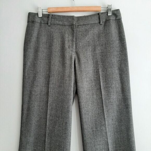TALBOTS | Heritage Classic Wool Blend Straight Leg Dress Pants Solid Grey 10 P - Picture 2 of 11